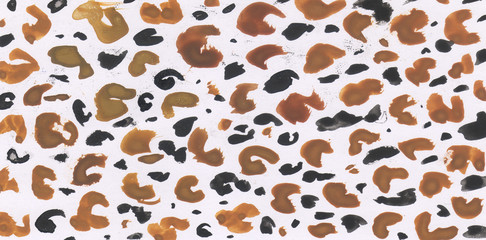 Watercolor leopard texture in super trendy style. Drawn by hand. Great for wrapping paper or fabric. On a white background