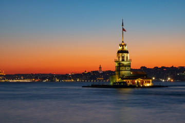 Maiden's Tower at Golden Hour in Istanbul