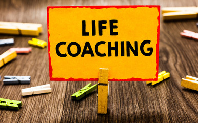 Conceptual hand writing showing Life Coaching. Business photo showcasing Improve Lives by...