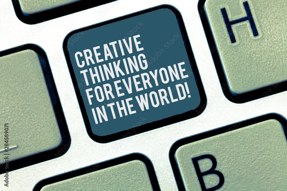 Poster word writing text creative thinking for everyone in the world. business concept for spread creativit