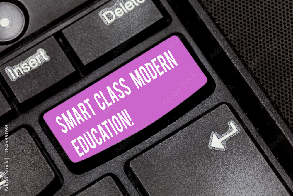 Poster conceptual hand writing showing smart class modern education. business photo showcasing up to date t