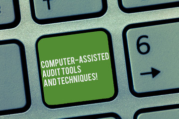 Conceptual hand writing showing Computer Assisted Audit Tools And Techniques. Business photo text...