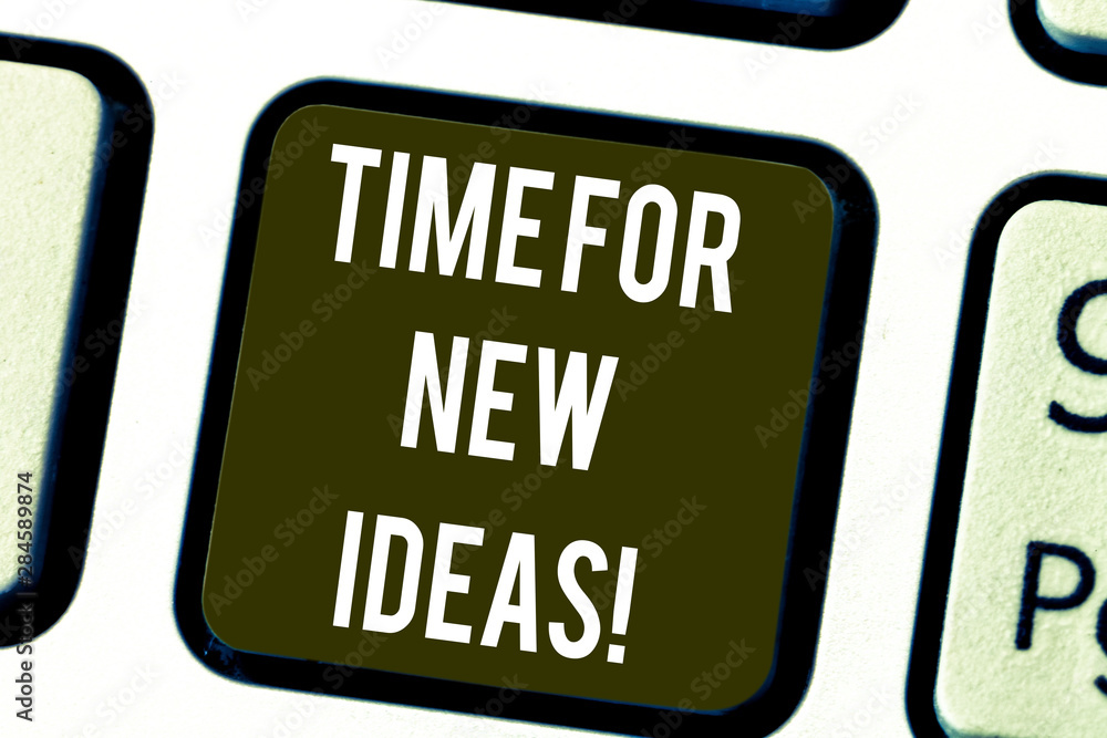 Fototapete writing note showing time for new ideas. business photo showcasing rethink things fresh creative pla