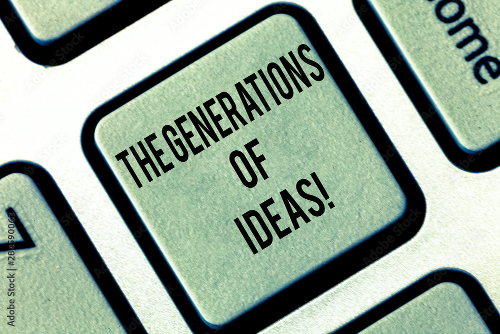 Poster writing note showing the generations of ideas. business photo showcasing brainstorming creative acti