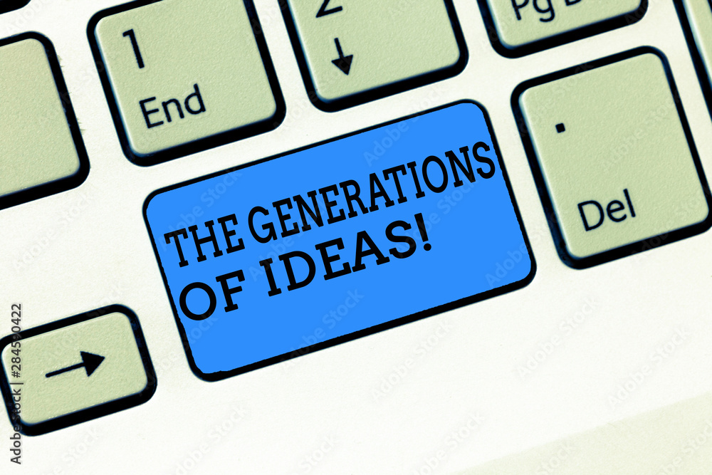 Poster word writing text the generations of ideas. business concept for brainstorming creative activities i