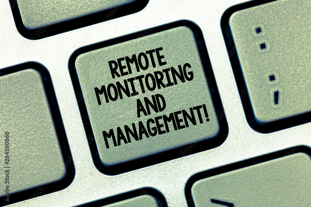 Poster writing note showing remote monitoring and management. business photo showcasing long distance monit