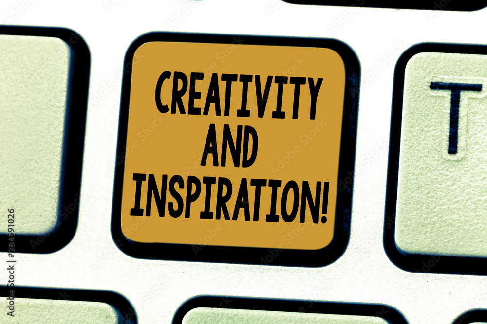 Fototapete conceptual hand writing showing creativity and inspiration. business photo showcasing strategy used 