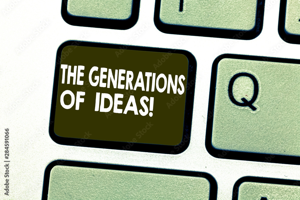 Poster text sign showing the generations of ideas. conceptual photo brainstorming creative activities inspi