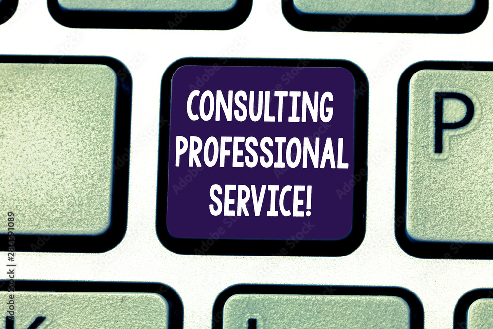 Poster writing note showing consulting professional service. business photo showcasing seek expert opinion 