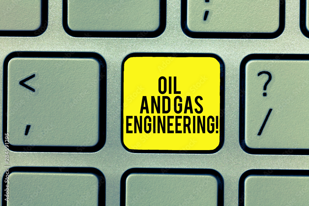 Poster word writing text oil and gas engineering. business concept for petroleum company industrial process