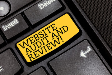 Handwriting text writing Website Audit And Review. Concept meaning Evaluation of web pages Feedback...
