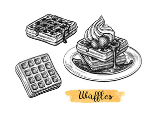 Ink sketch of waffle.