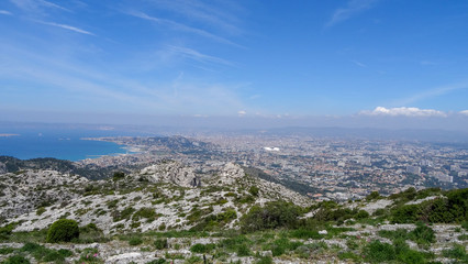 Park with calanques in Marseille, south of France.