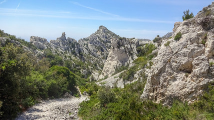 Park with calanques in Marseille, south of France.