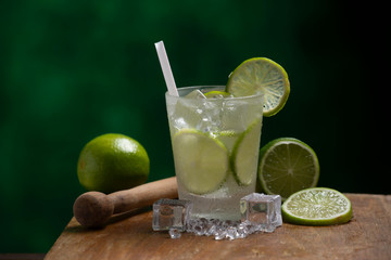 Glass of caipirinha