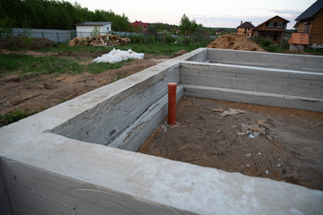 Prepared foundation for building a house