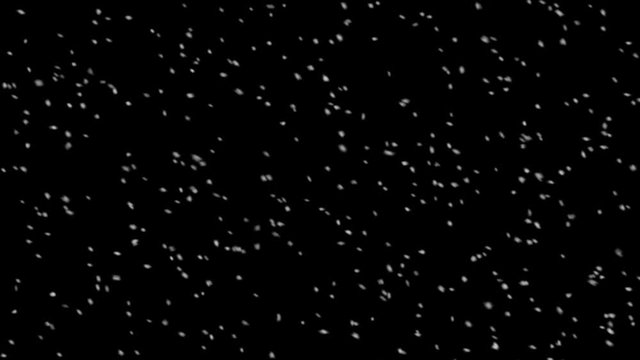 A fine snowball falls from above on a black background HD 1920x1080