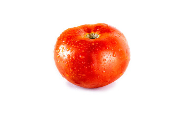 Fresh, red tomato isolated on white background. Organic vegetables. Healthy eating concept.