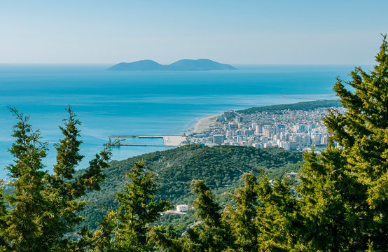 Aerial view of Vlore city