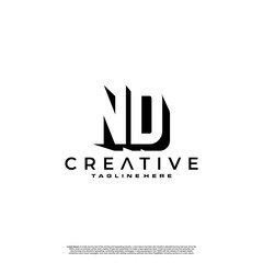 ND Letter Initial Logo Design in shadow shape design concept