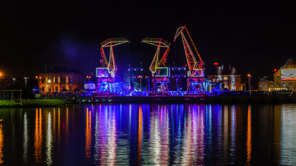 Iluminacje świetlne dźwigary © Dreamnordno