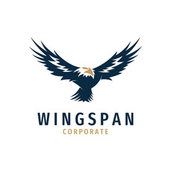 eagle logo, flat style, falcon wingspan, bird mascot, flying hawk, flight symbol, modern design