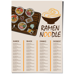 menu ramen noodle japanese food template design