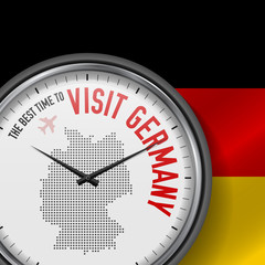 The Best Time to Visit Germany. Flight, Tour to Germany. Vector Illustration