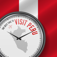 The Best Time to Visit Peru. Flight, Tour to Peru. Vector Illustration