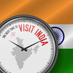 The Best Time to Visit India. Flight, Tour to India. Vector Illustration