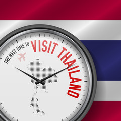 The Best Time to Visit Thailand. Flight, Tour to Thailand. Vector Illustration