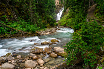 Bear Creek Falls in the Glacier National Park of Canada, Columbia-Shuswap A, Rogers Pass area