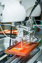 soldering iron tips of automated manufacturing soldering and assembly pcb board