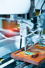 soldering iron tips of automated manufacturing soldering and assembly pcb board