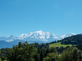 The Mont-blanc from Cordon in the french alps, France