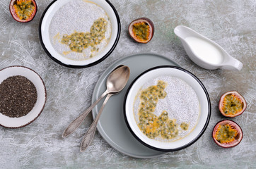 Dairy dessert chia seeds