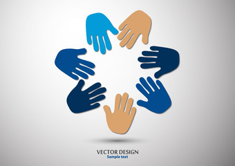 Human hands, open palms. The concept of charity, volunteering, love, kindness, family, social problems.