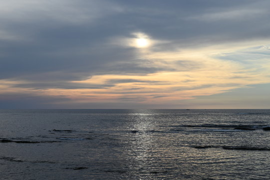 sunset at japan sea in summer