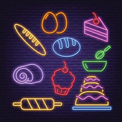 bakery neon icons