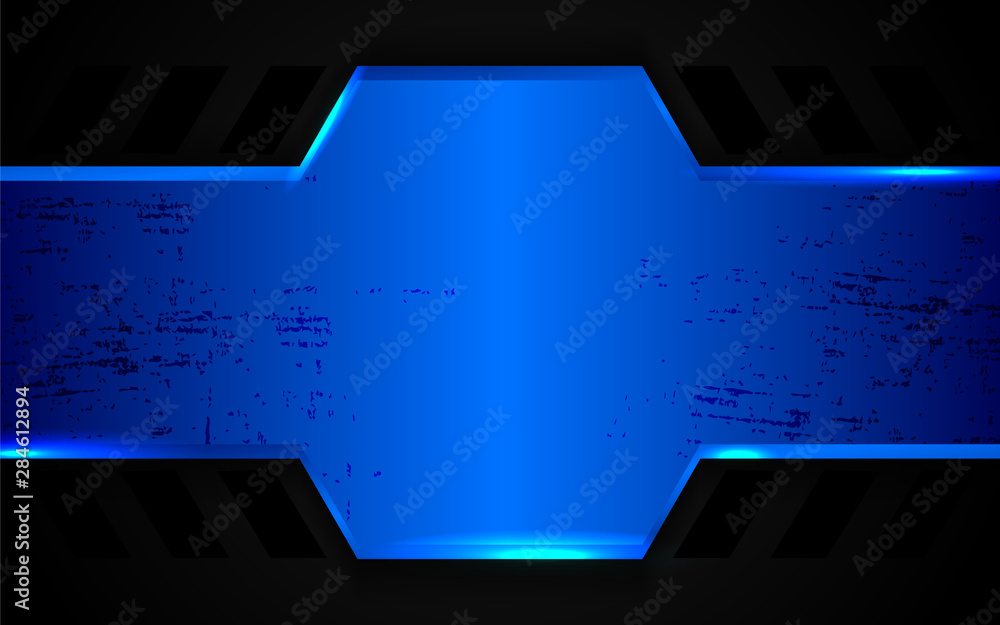 Poster black abstract tech geometric background a combination green metallic line shape and grunge texture 