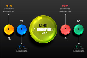dark theme infographics steps design template