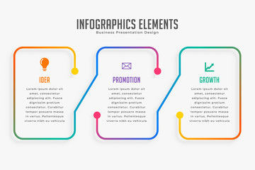 three steps modern infographic design template