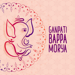 artistic festival greeting of ganesh chaturthi