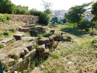 Ruins of Electra’s gates of ancient Thiva, or Thebes, in Greece
