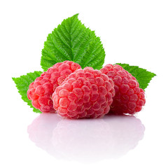 raspberries isolated on white