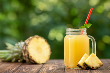 pineapple juice in mason jar