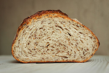 Wheat sourdough bread, crumb