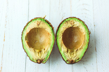 Evergreen fruit plants - avocado. Very ripe avocado.