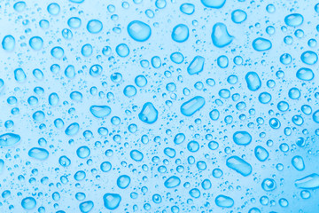 Blue water drops background