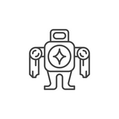Robot vector concept minimal icon or sign in outline style © tentacula